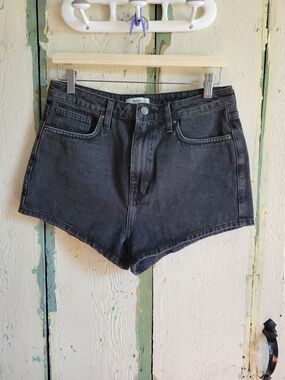 Forever 21 Black High-Rise Denim Jean Shorts